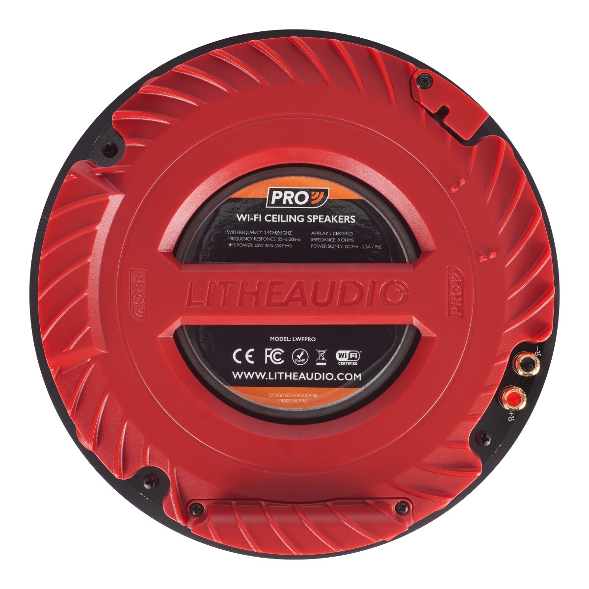 Lithe Audio Pro Series Wi-Fi Ceiling Speaker IP44 (Pair - Active/Passive)